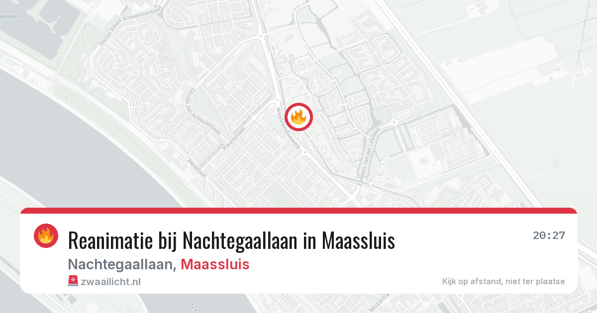Reanimatie bij Nachtegaallaan in Maassluis — 29 mei 2026
