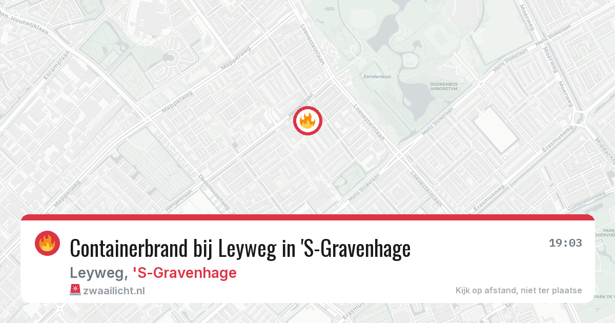 Containerbrand bij Leyweg in 'S-Gravenhage — 26 jun 2026