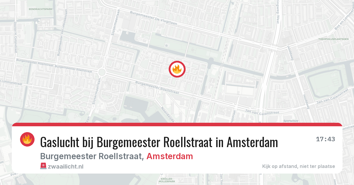 Gaslucht bij Burgemeester Roellstraat in Amsterdam — 19 mrt 2026