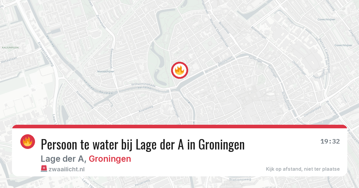 Persoon te water bij Lage der A in Groningen — 23 apr 2026
