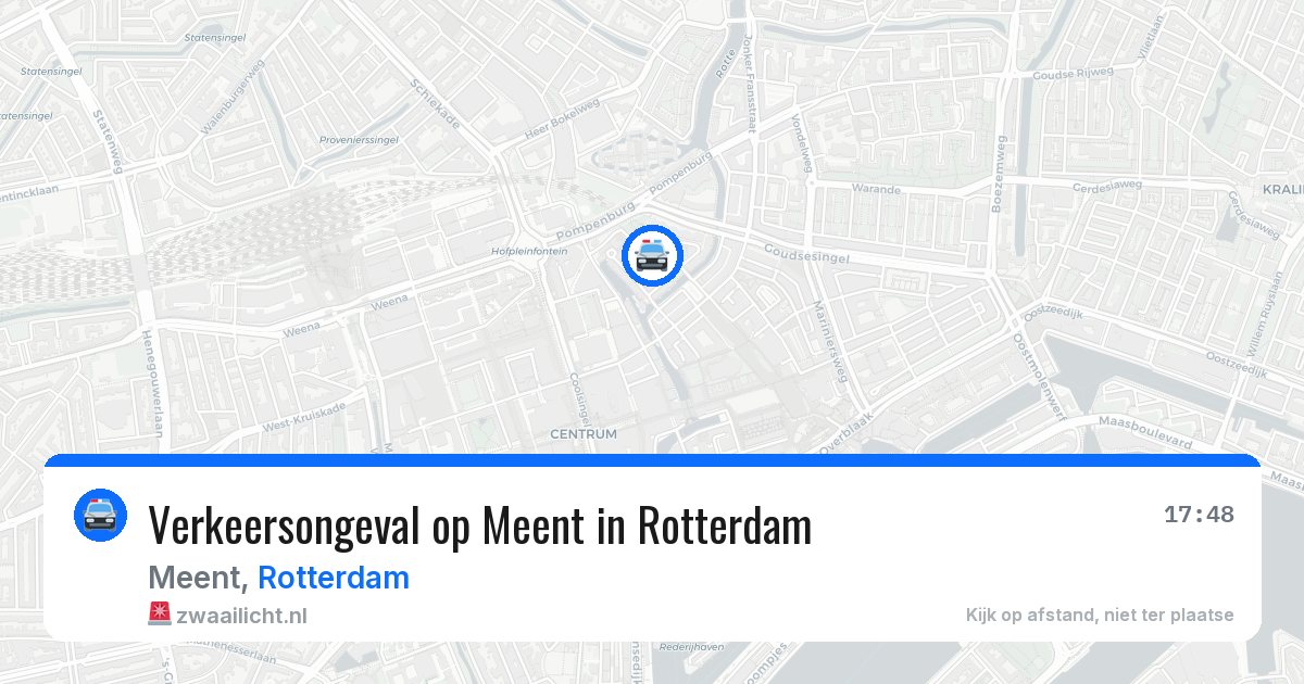Verkeersongeval op Meent in Rotterdam — 13 apr 2026