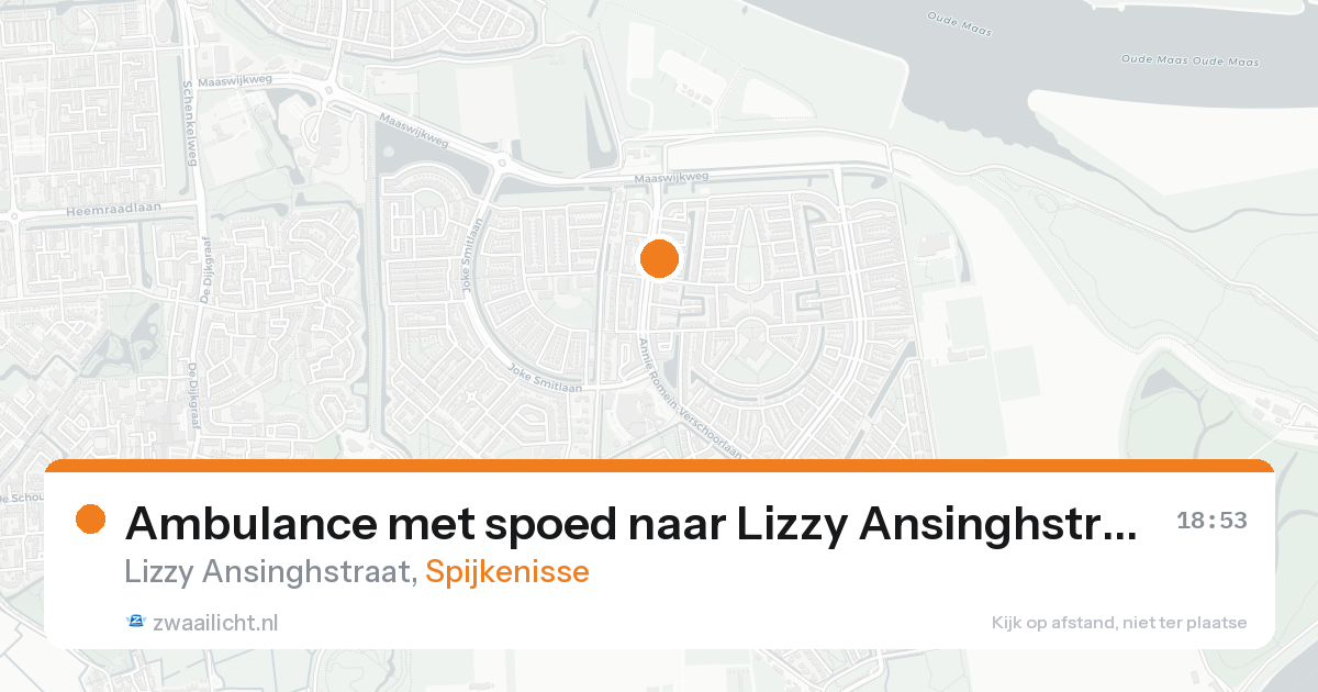 Ambulance met spoed naar Lizzy Ansinghstraat in Spijkenisse — 18 aug 2026