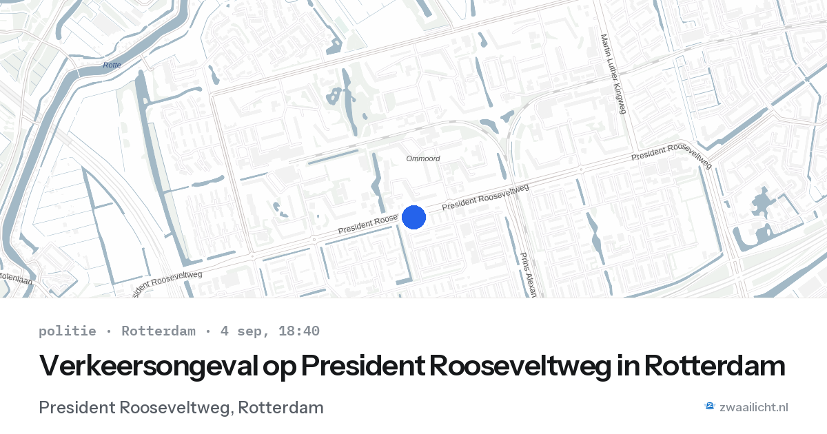 Verkeersongeval op President Rooseveltweg in Rotterdam — 4 sep 2026