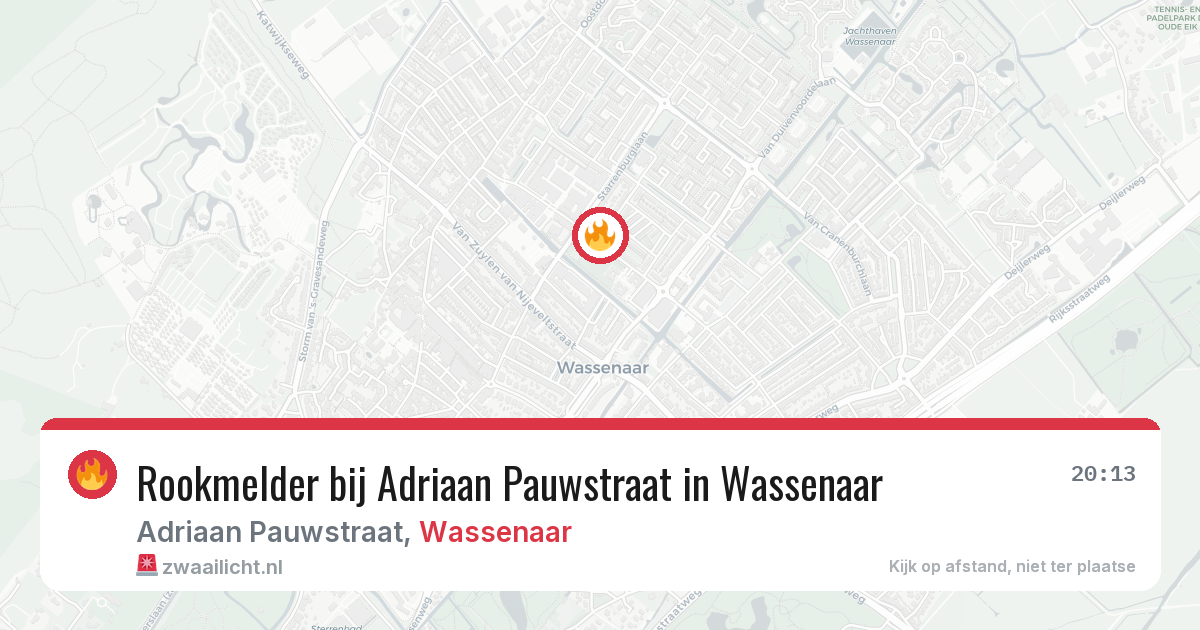 Rookmelder bij Adriaan Pauwstraat in Wassenaar — 12 apr 2026
