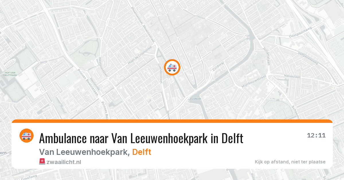 Ambulance naar Van Leeuwenhoekpark in Delft — 24 jun 2026