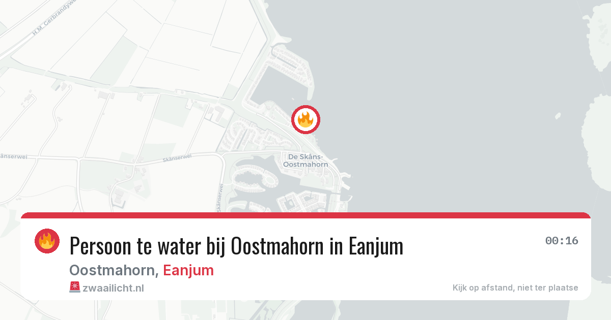 Persoon te water bij Oostmahorn in Eanjum — 20 feb 2026