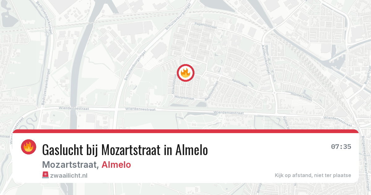 Gaslucht bij Mozartstraat in Almelo — 11 apr 2026