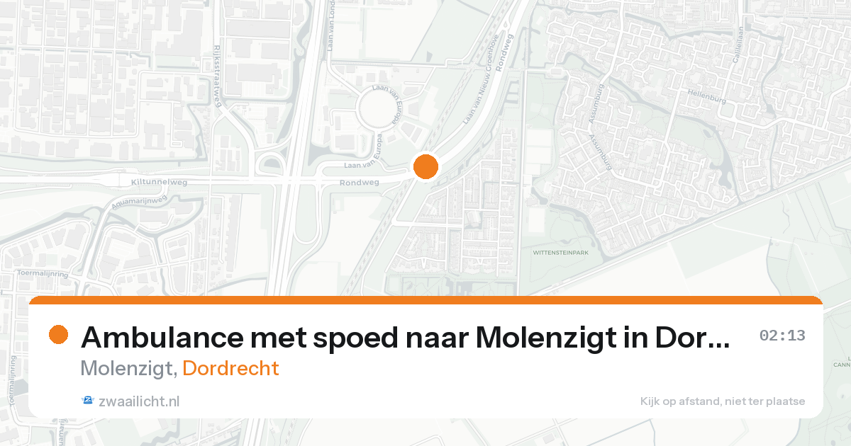 Ambulance met spoed naar Molenzigt in Dordrecht — 26 aug 2026