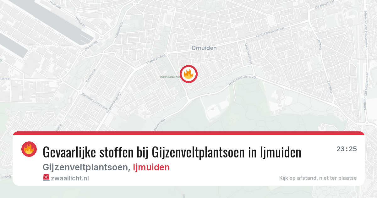 Gevaarlijke stoffen bij Gijzenveltplantsoen in Ijmuiden — 2 aug 2026