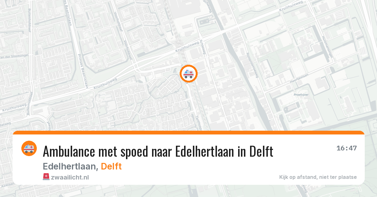 Ambulance met spoed naar Edelhertlaan in Delft — 22 mrt 2026