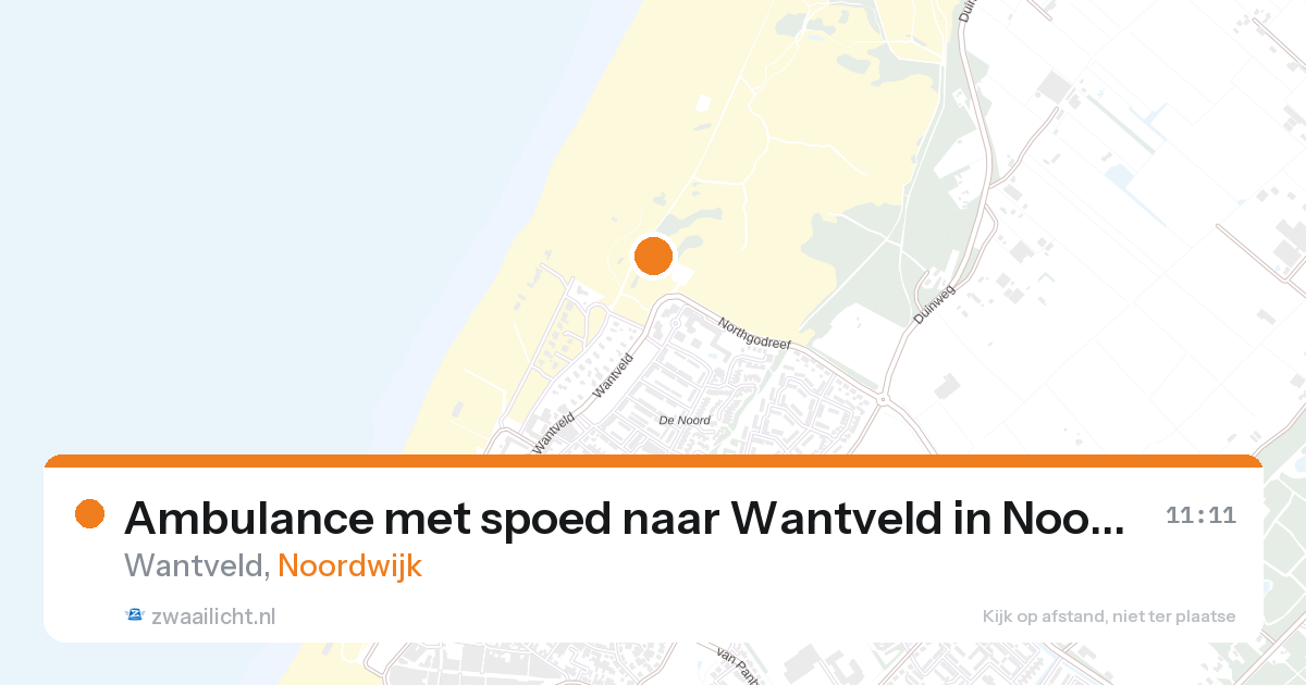 Ambulance met spoed naar Wantveld in Noordwijk — 6 aug 2026