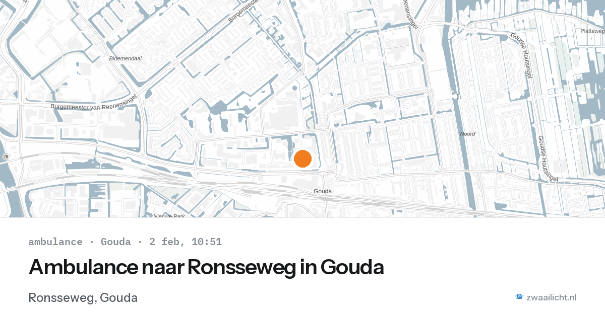 Ambulance naar Ronsseweg in Gouda — 2 feb 2026