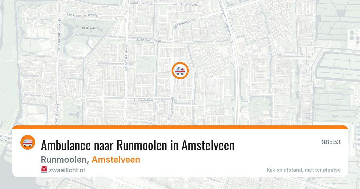 Ambulance naar Runmoolen in Amstelveen — 11 aug 2026