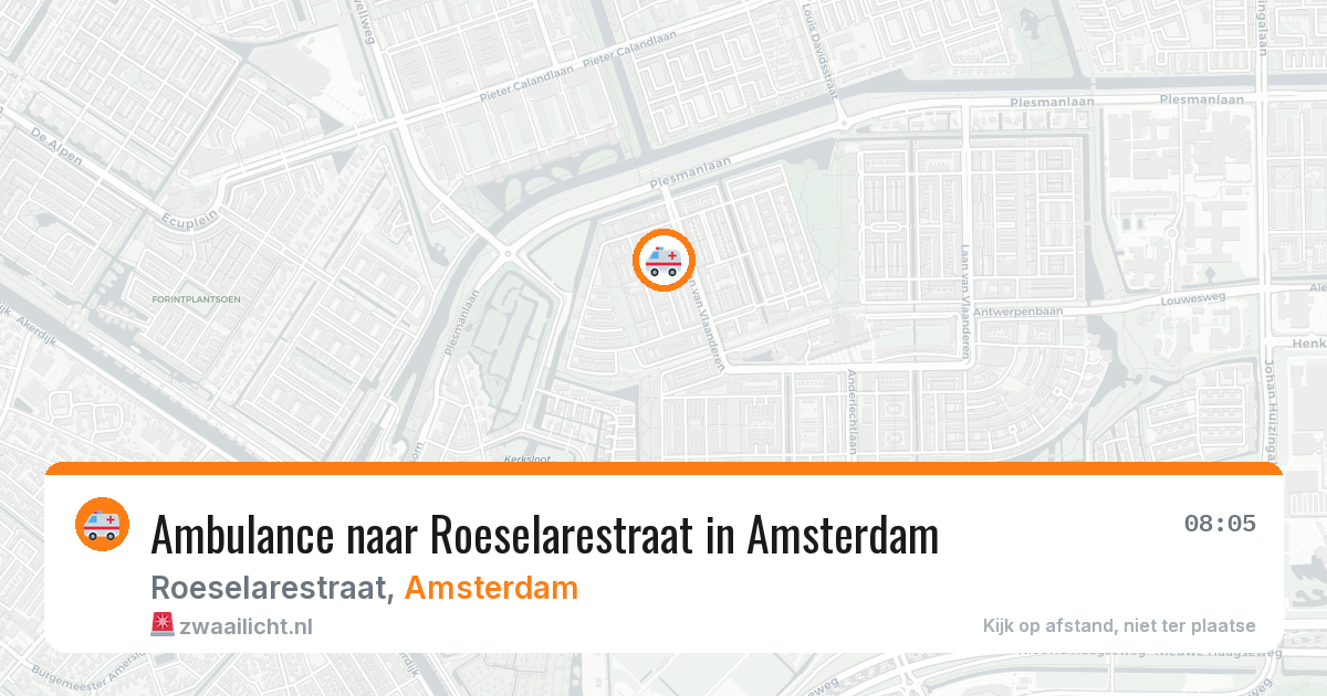 Ambulance naar Roeselarestraat in Amsterdam — 24 apr 2026