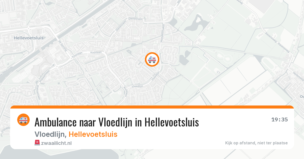 Ambulance naar Vloedlijn in Hellevoetsluis — 19 mrt 2026