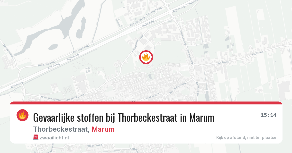 Gevaarlijke stoffen bij Thorbeckestraat in Marum — 16 jan 2026
