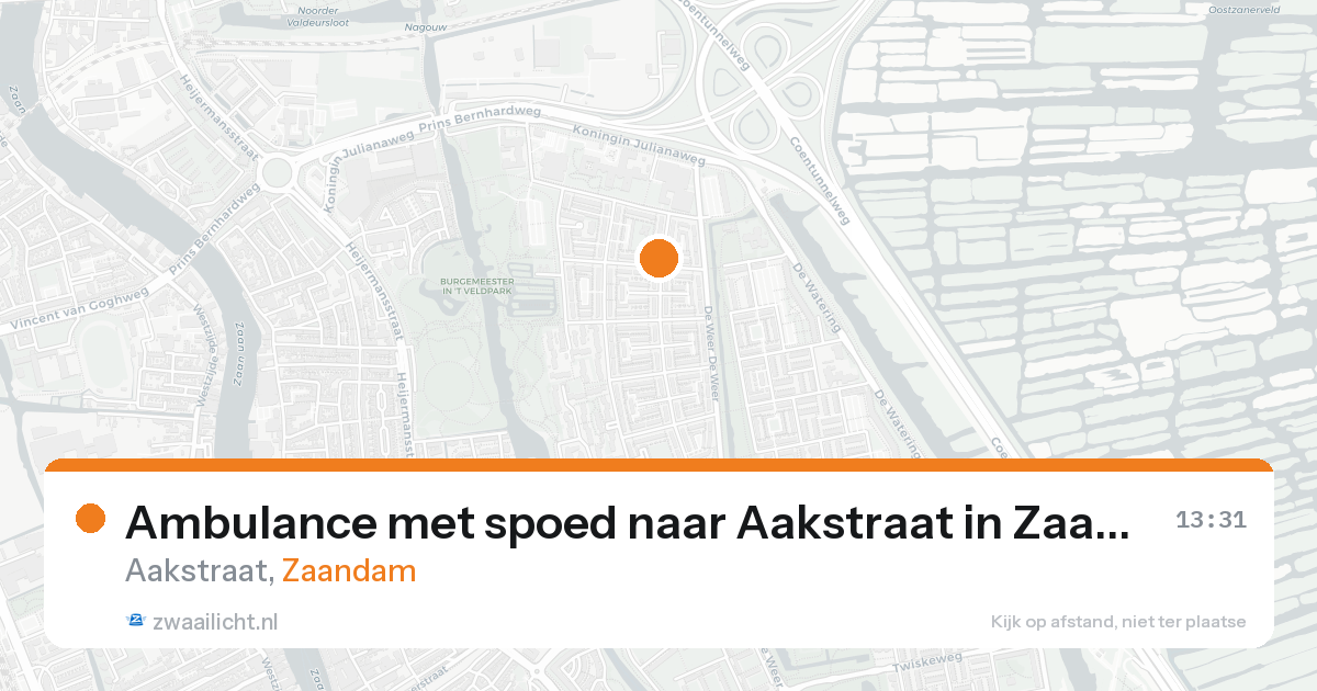 Ambulance met spoed naar Aakstraat in Zaandam — 23 aug 2026