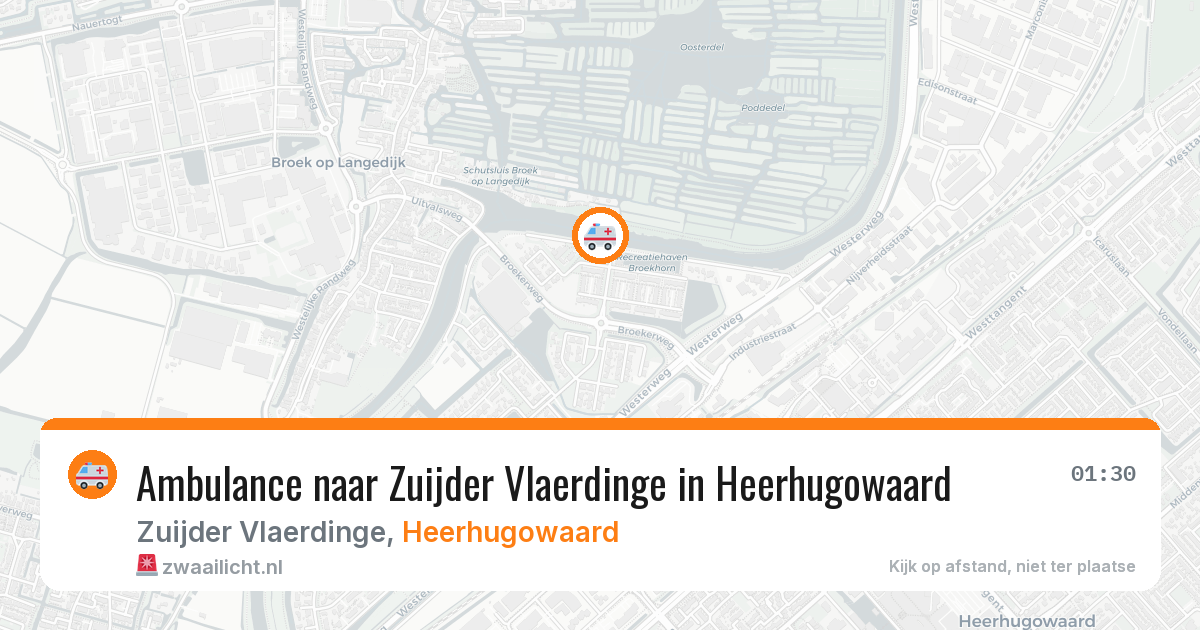 Ambulance naar Zuijder Vlaerdinge in Heerhugowaard — 25 mrt 2026