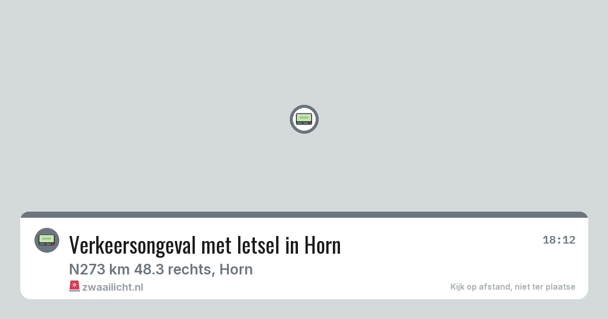 Verkeersongeval met letsel in Horn — 27 jun 2026