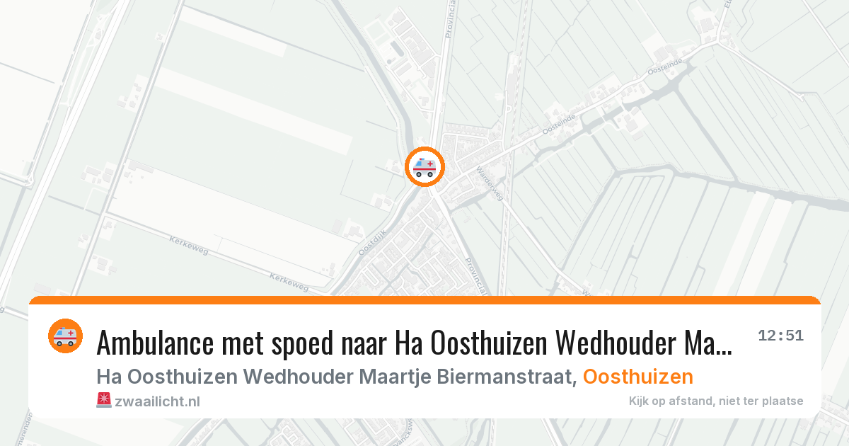 Ambulance met spoed naar Ha Oosthuizen Wedhouder Maartje Biermanstraat in Oosthuizen — 6 mei 2026