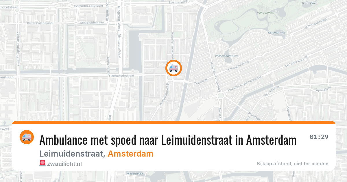 Ambulance met spoed naar Leimuidenstraat in Amsterdam — 22 jun 2026