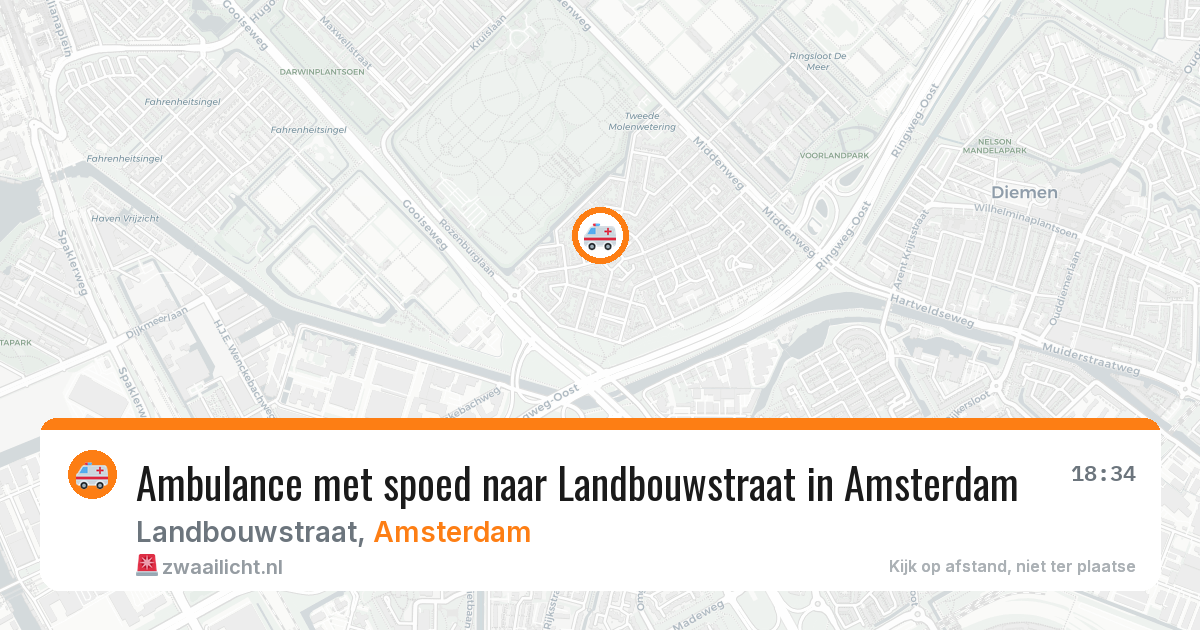 Ambulance met spoed naar Landbouwstraat in Amsterdam — 31 mei 2026