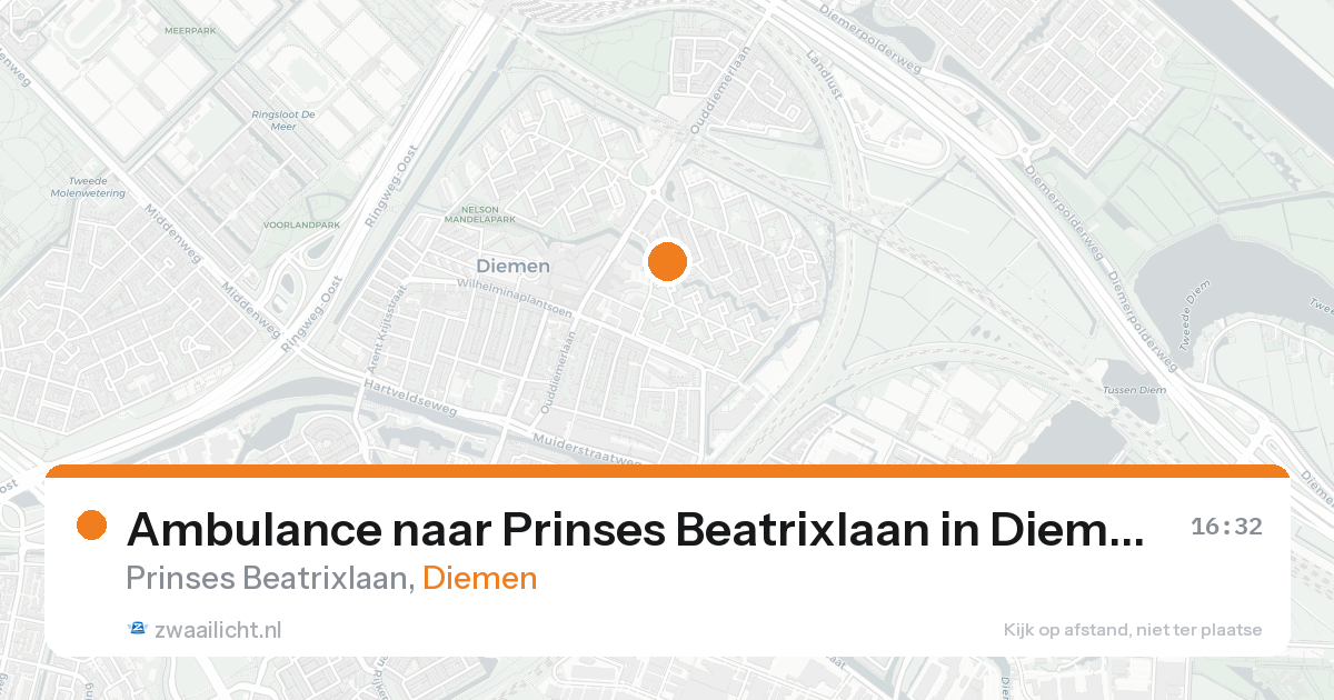 Ambulance naar Prinses Beatrixlaan in Diemen — 24 aug 2026