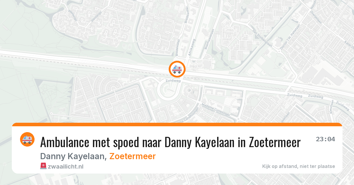 Ambulance met spoed naar Danny Kayelaan in Zoetermeer — 4 aug 2026