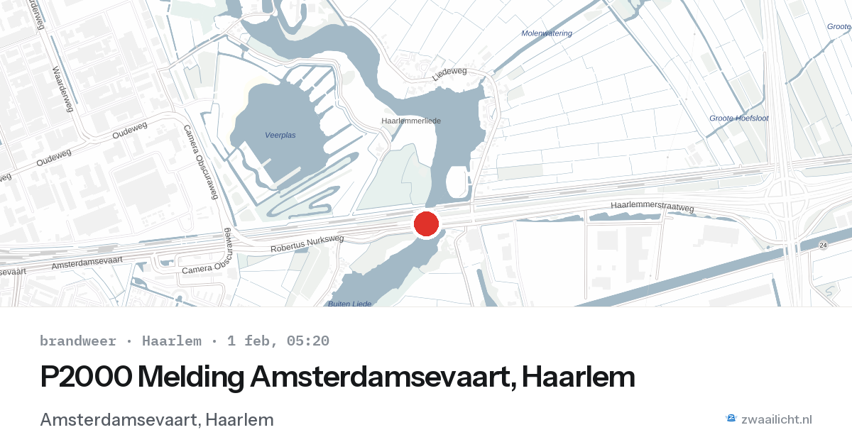 P2000 Melding Amsterdamsevaart, Haarlem — 1 feb 2026