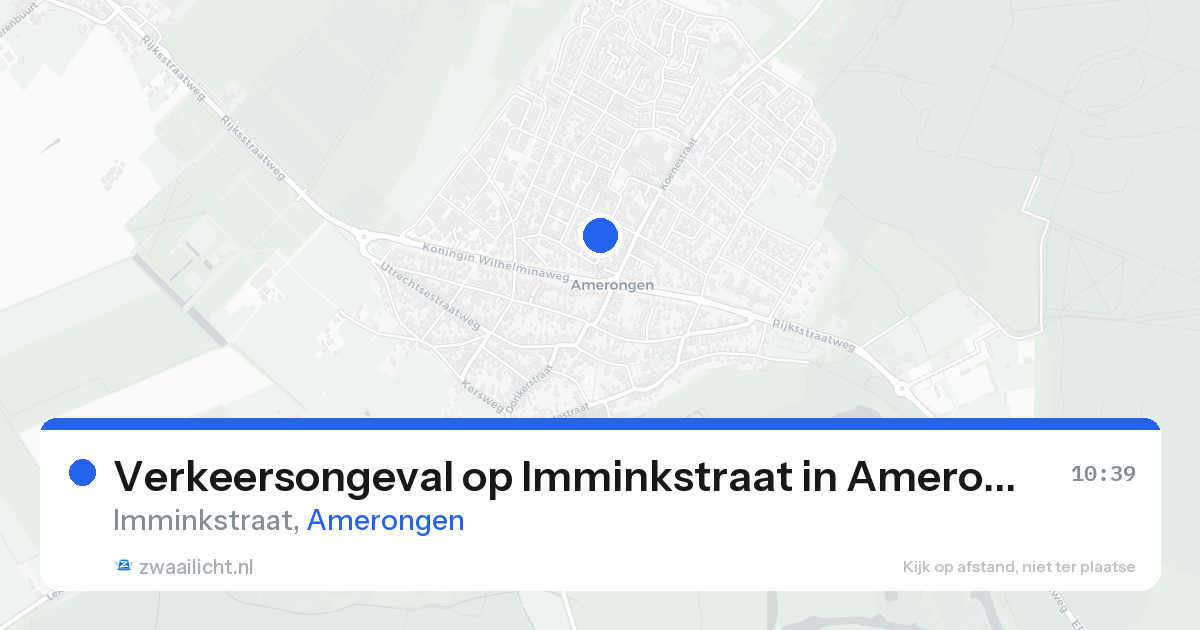 Verkeersongeval op Imminkstraat in Amerongen — 22 aug 2026