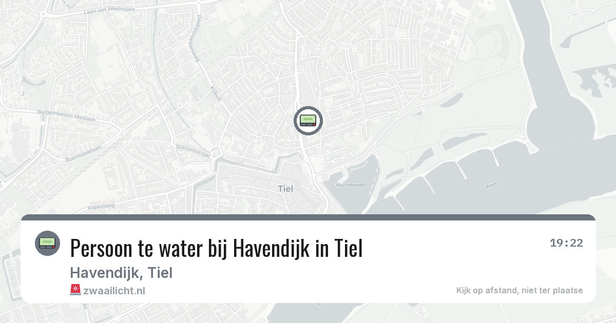 Persoon te water bij Havendijk in Tiel — 12 mrt 2026