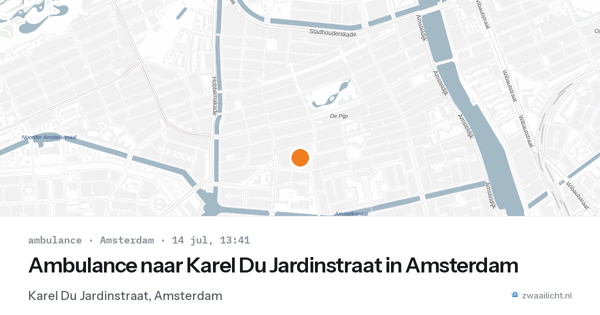 Ambulance naar Karel Du Jardinstraat in Amsterdam — 14 jul 2026