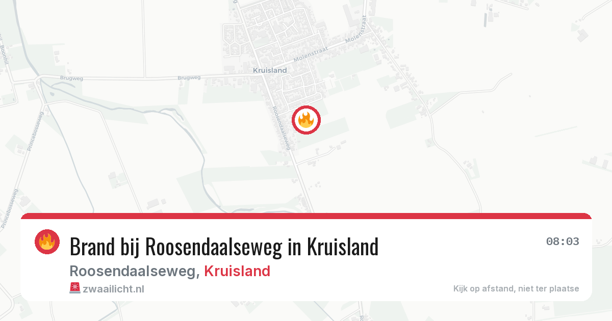 Brand bij Roosendaalseweg in Kruisland — 4 jul 2026