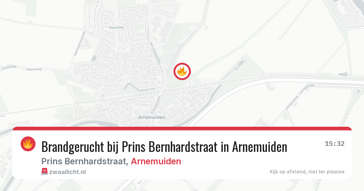 Brandgerucht bij Prins Bernhardstraat in Arnemuiden — 26 jun 2026