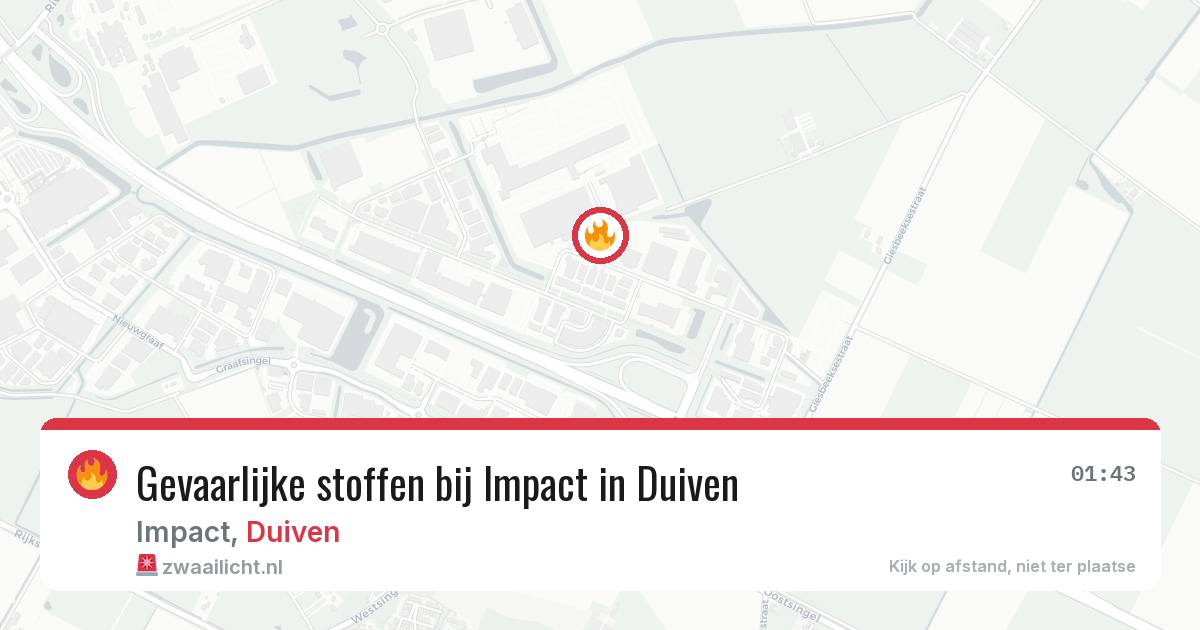 Gevaarlijke stoffen bij Impact in Duiven — 28 mei 2026