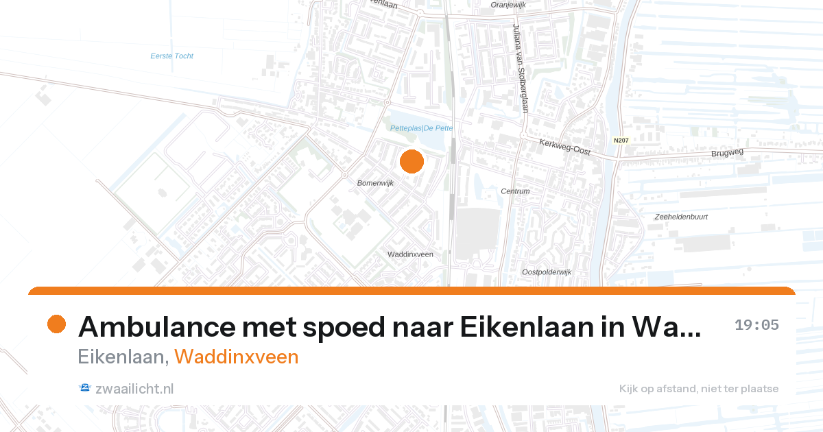 Ambulance met spoed naar Eikenlaan in Waddinxveen — 29 mrt 2026