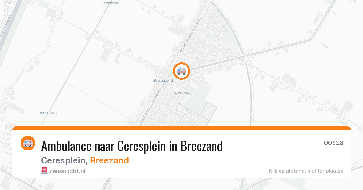 Ambulance naar Ceresplein in Breezand — 24 mei 2026