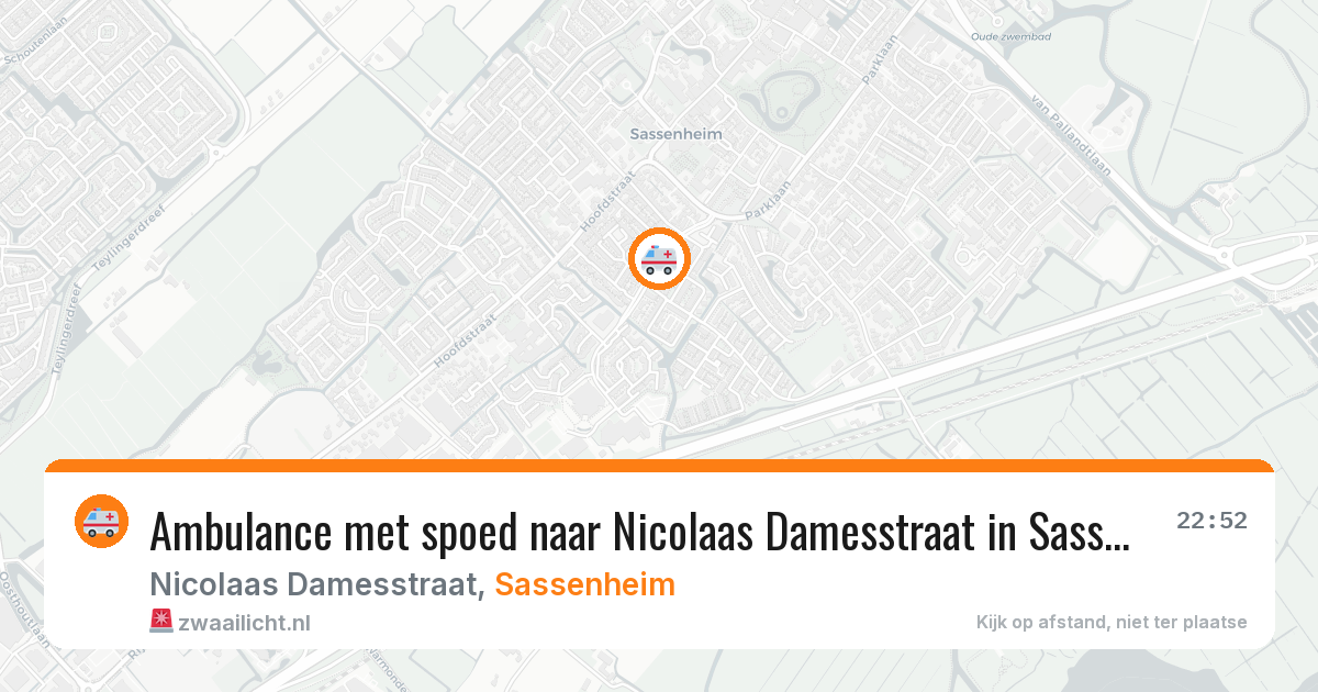 Ambulance met spoed naar Nicolaas Damesstraat in Sassenheim — 5 aug 2026
