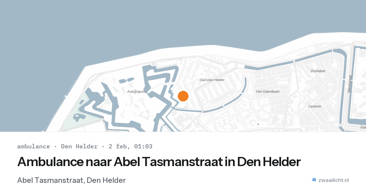 Ambulance naar Abel Tasmanstraat in Den Helder — 2 feb 2026