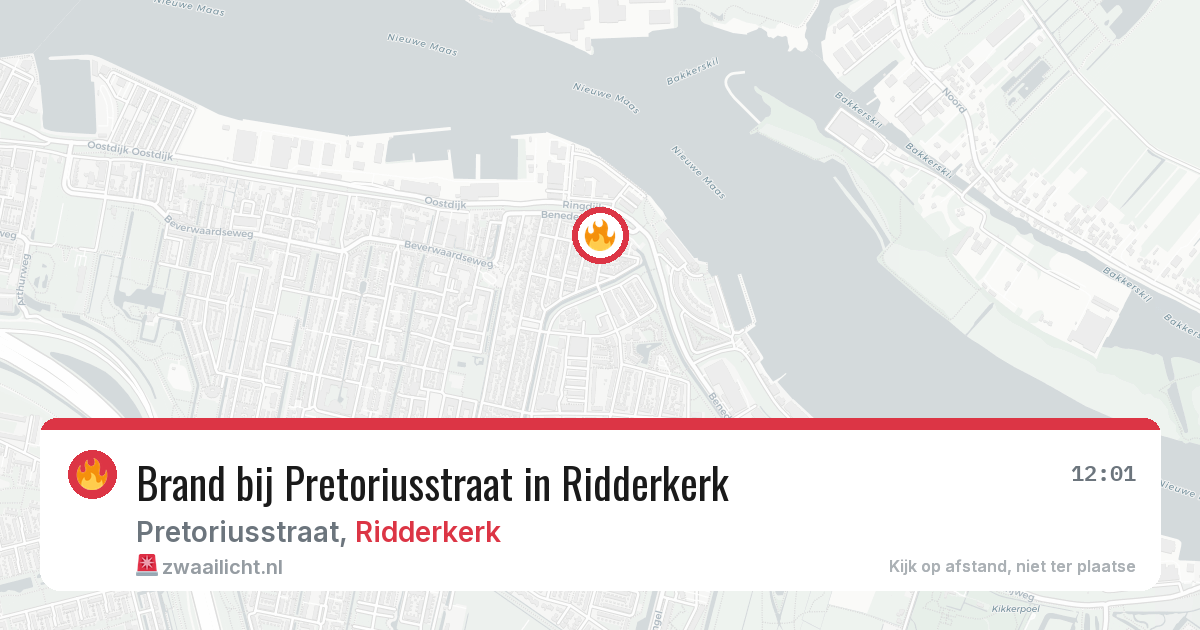 Brand bij Pretoriusstraat in Ridderkerk — 2 jul 2026