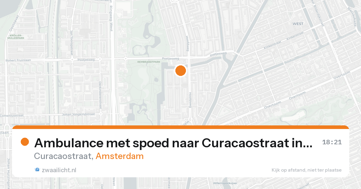 Ambulance met spoed naar Curacaostraat in Amsterdam — 17 aug 2026