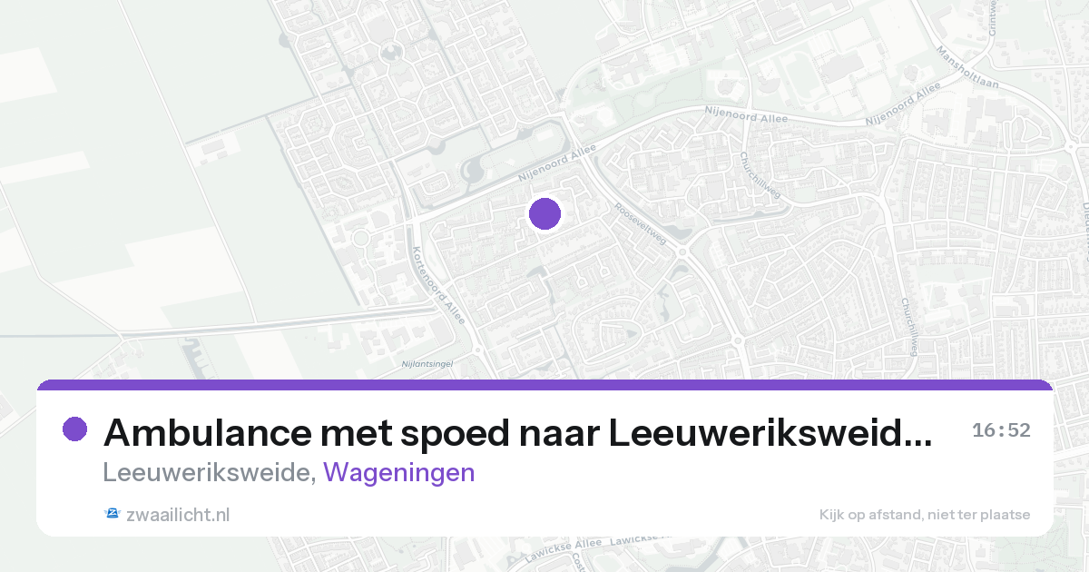 Ambulance met spoed naar Leeuweriksweide in Wageningen — 22 aug 2026