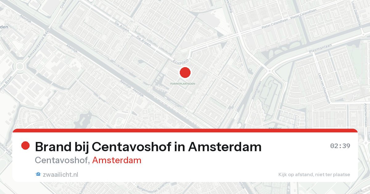Brand bij Centavoshof in Amsterdam — 17 aug 2026