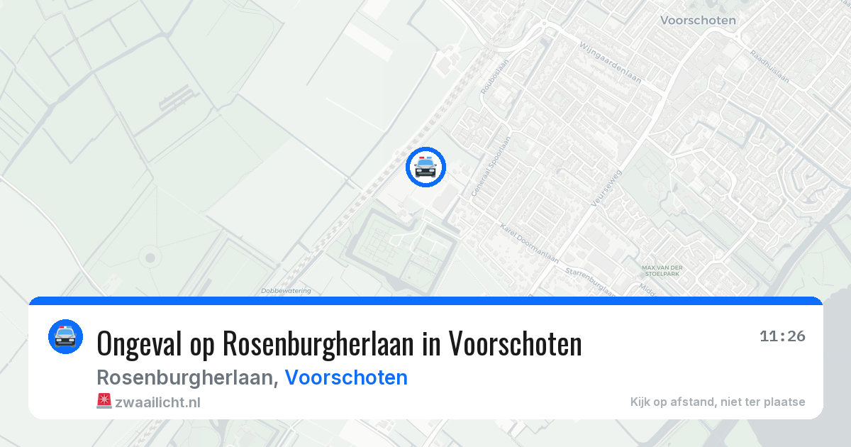 Ongeval op Rosenburgherlaan in Voorschoten — 6 jul 2026