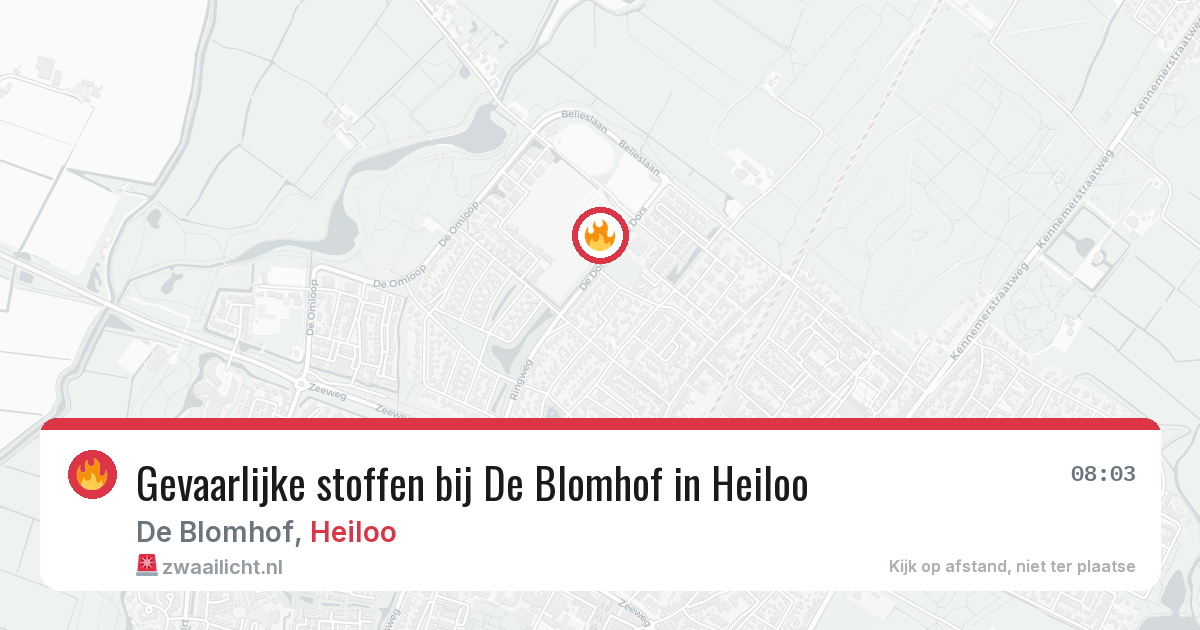 Gevaarlijke stoffen bij De Blomhof in Heiloo — 10 jul 2026