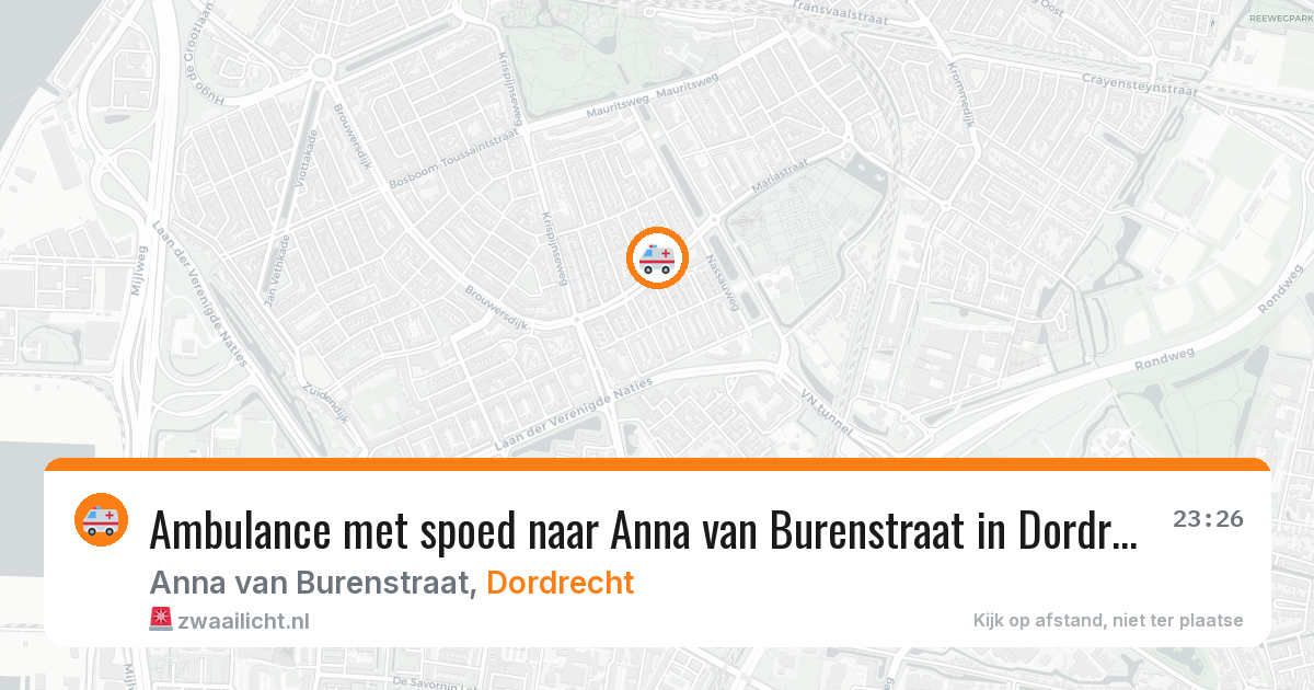 Ambulance met spoed naar Anna van Burenstraat in Dordrecht — 24 jan 2026