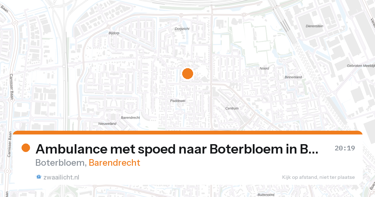 Ambulance met spoed naar Boterbloem in Barendrecht — 26 aug 2026