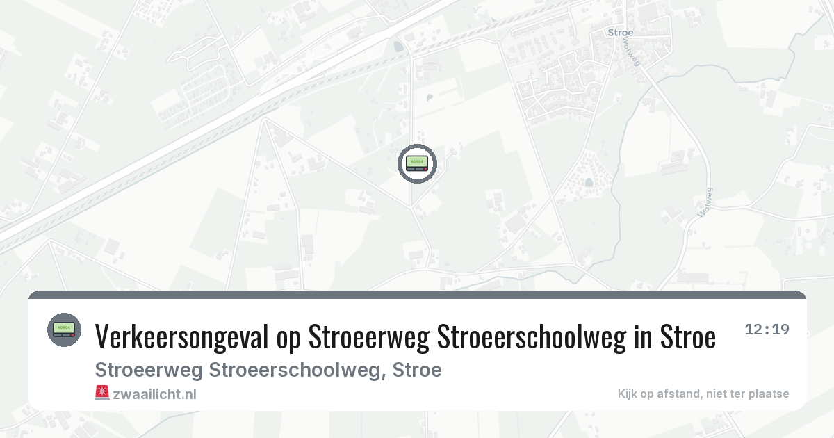 Verkeersongeval op Stroeerweg Stroeerschoolweg in Stroe — 14 mrt 2026