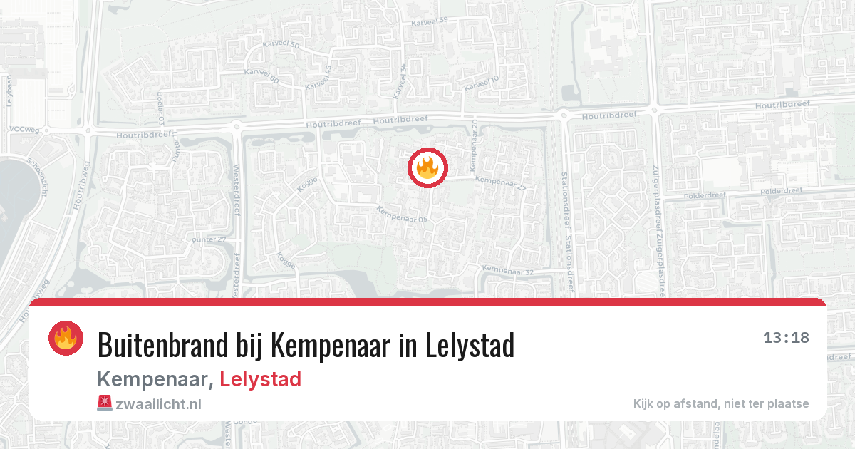 Buitenbrand bij Kempenaar in Lelystad — 17 apr 2026