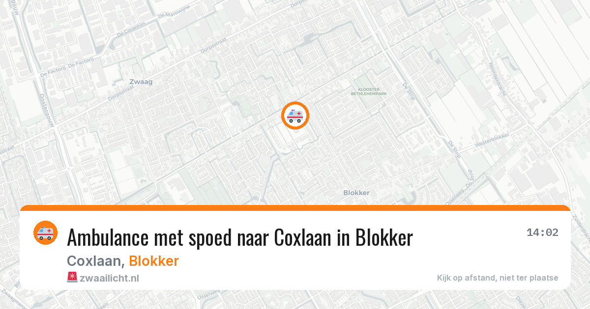 Ambulance met spoed naar Coxlaan in Blokker — 18 mei 2026